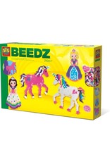 Ses SES Beedz - Strijkkralen met legborden - grondplaten, 2100 strijkkralen en strijkvel - eenhoorns en prinsessen - unicorn - met glitterkralen en stickers - PVC vrij