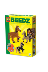 Ses SES Beedz - Strijkkralen met legbord - grondplaat, 1200 strijkkralen en strijkvel - paard - met stickers - PVC vrij