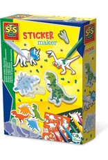 Ses SES - Sticker maker - dino's - shaker stickers en gewone dino stickers - zelf kleuren - inclusief stiften, pailletten en glitterlijm