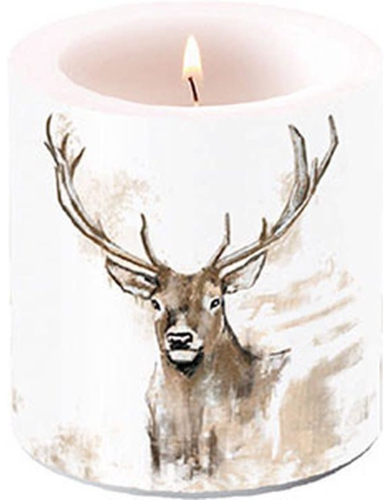 Ambiente kaars - stompkaars - Ambiente - paraffine - serie Antlers - hert