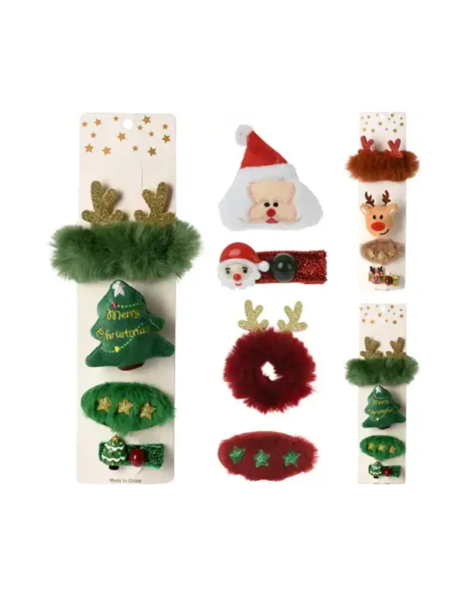 Kerst haarclip assorti set 4 stuks