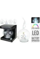 Kerstbal glas LED 10cm 4 assorti