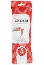 BRABANTIA Brabantia PerfectFit afvalzak met trekbandsluiting code B. 5 liter, 20 stuks/rol - White