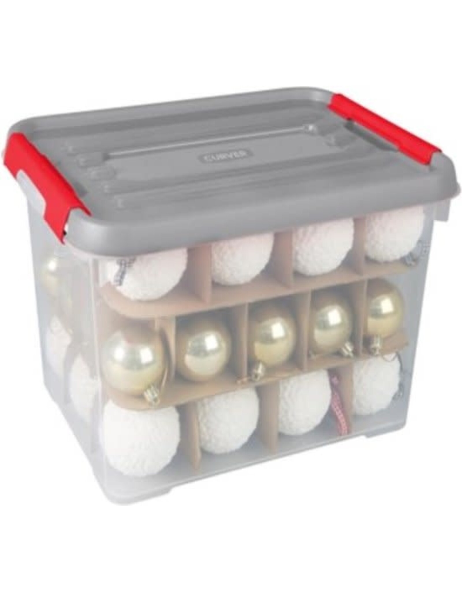 CURVER Curver Handy+ Kerst opbergbox 65 liter met scheidings delen voor kerstballen (excl. kerstballen)