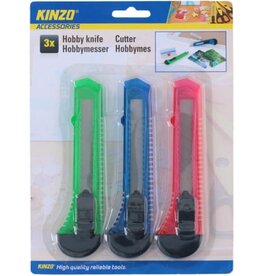 KINZO Kinzo Hobby mes 3 stuks - Stanleymes - Afbreekmes