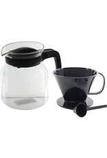 MERKLOOS Koffiepot van Glas - 1.2 Liter - Inclusief Filterhouder en Maatschepje