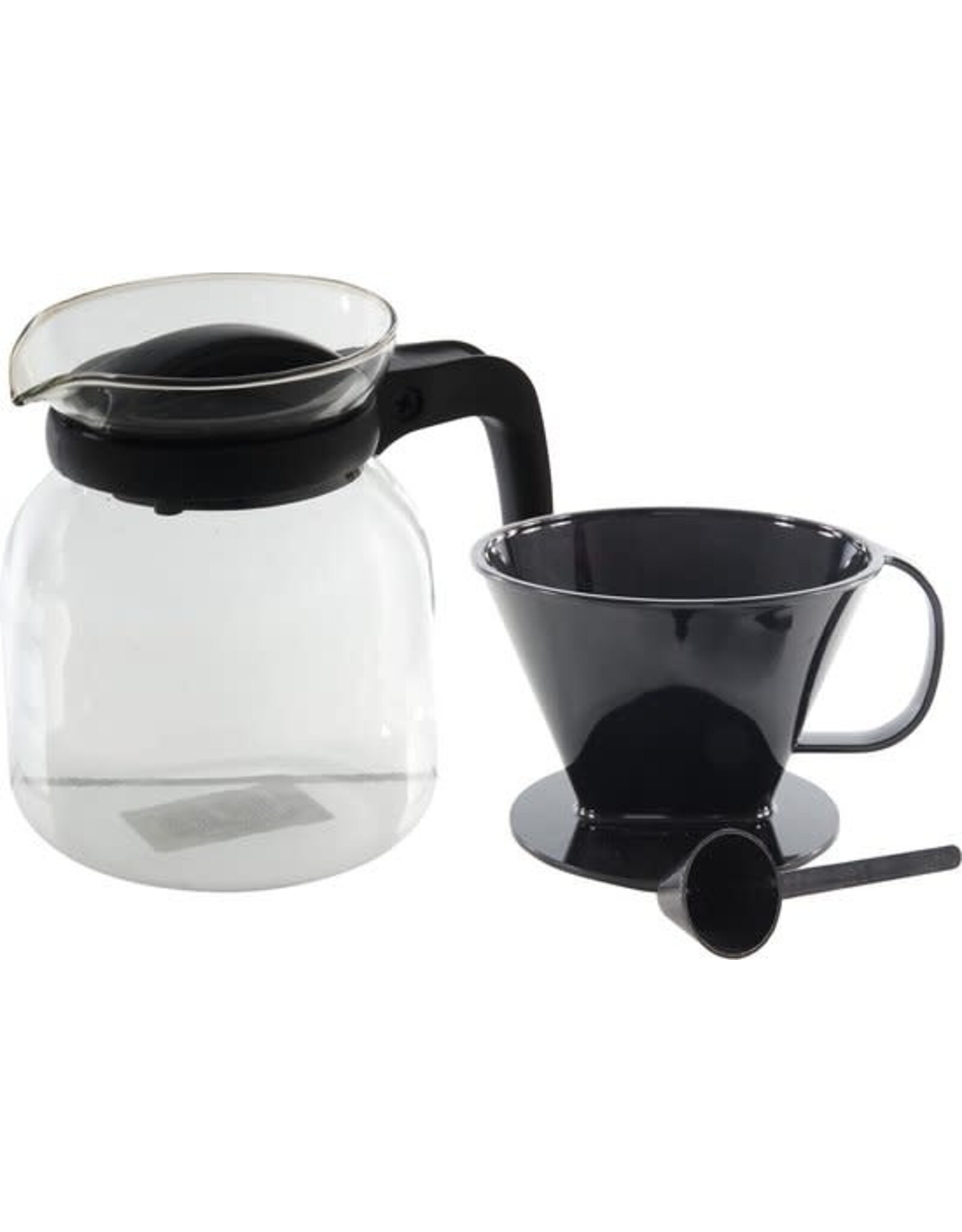 MERKLOOS Koffiepot van Glas - 1.2 Liter - Inclusief Filterhouder en Maatschepje