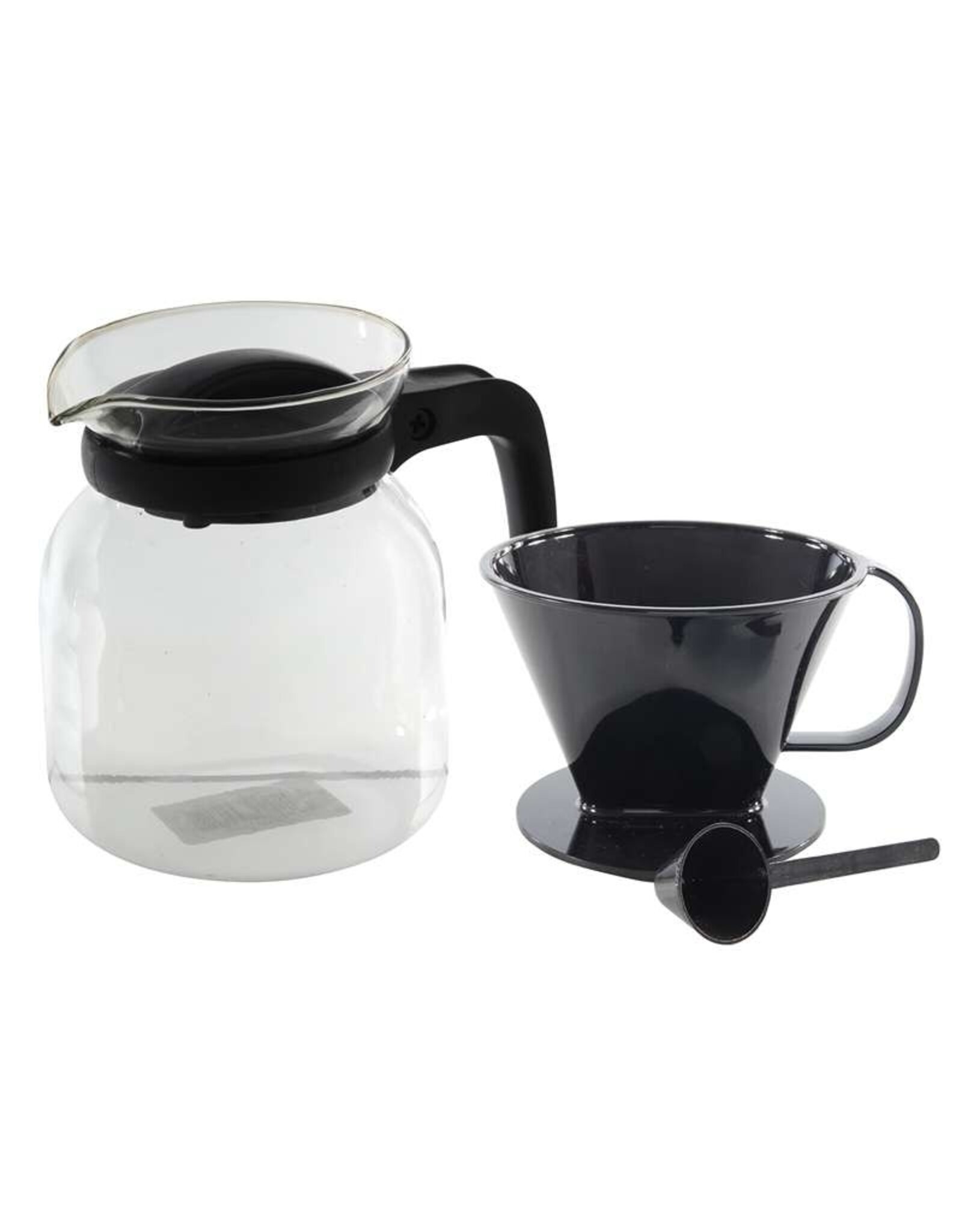 MERKLOOS Koffiepot van Glas - 1.2 Liter - Inclusief Filterhouder en Maatschepje