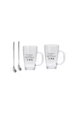 EXCELLENT HOUSEWARE Afdrukken LATTE MACCHIATO SET 4-DELIG 300ML