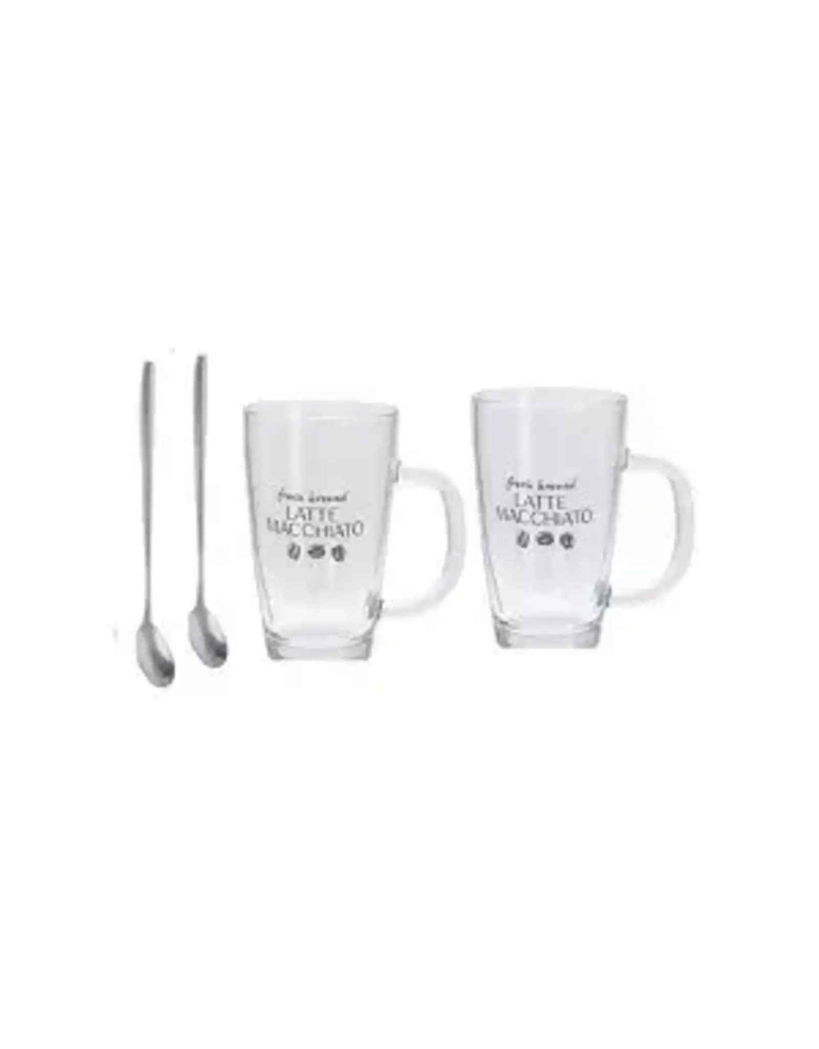 EXCELLENT HOUSEWARE Afdrukken LATTE MACCHIATO SET 4-DELIG 300ML