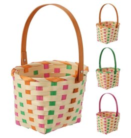 Paas mandje bamboe 19x15x13cm assorti