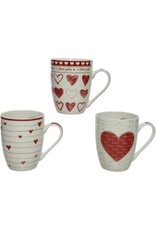 KITCHEN GOODS & MORE Decoris Mok porselein H10.5cm met hart (1 stuk) assorti