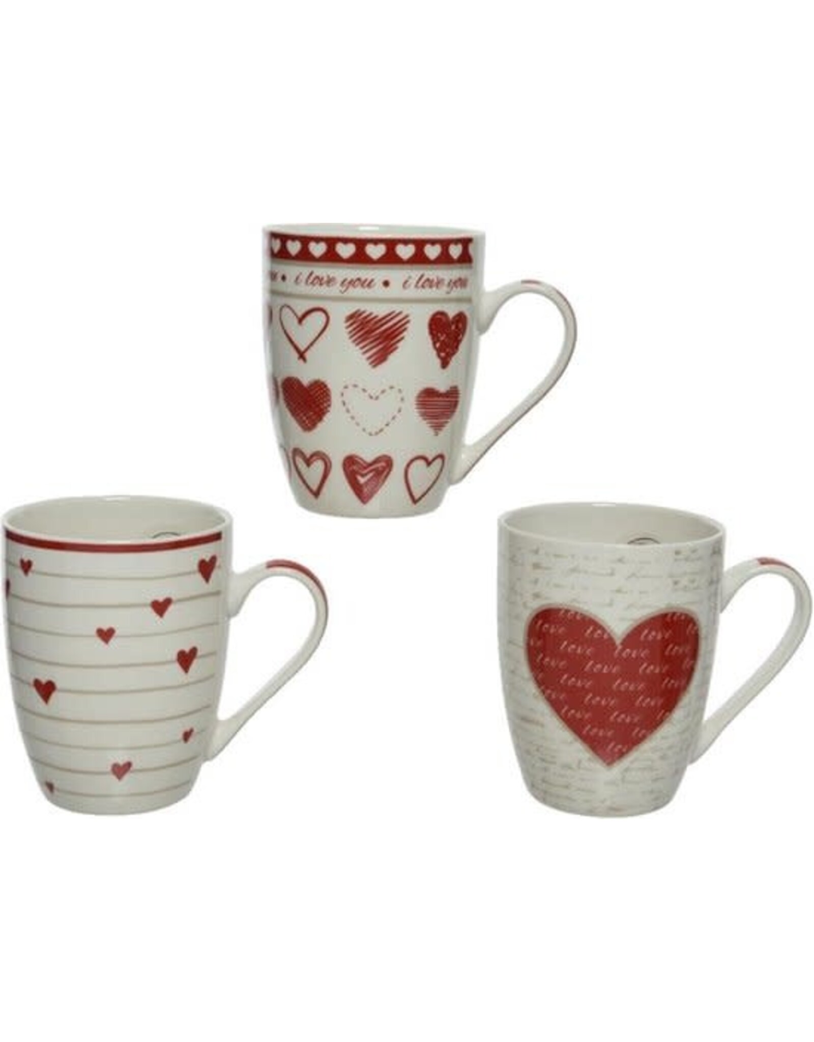 KITCHEN GOODS & MORE Decoris Mok porselein H10.5cm met hart (1 stuk) assorti