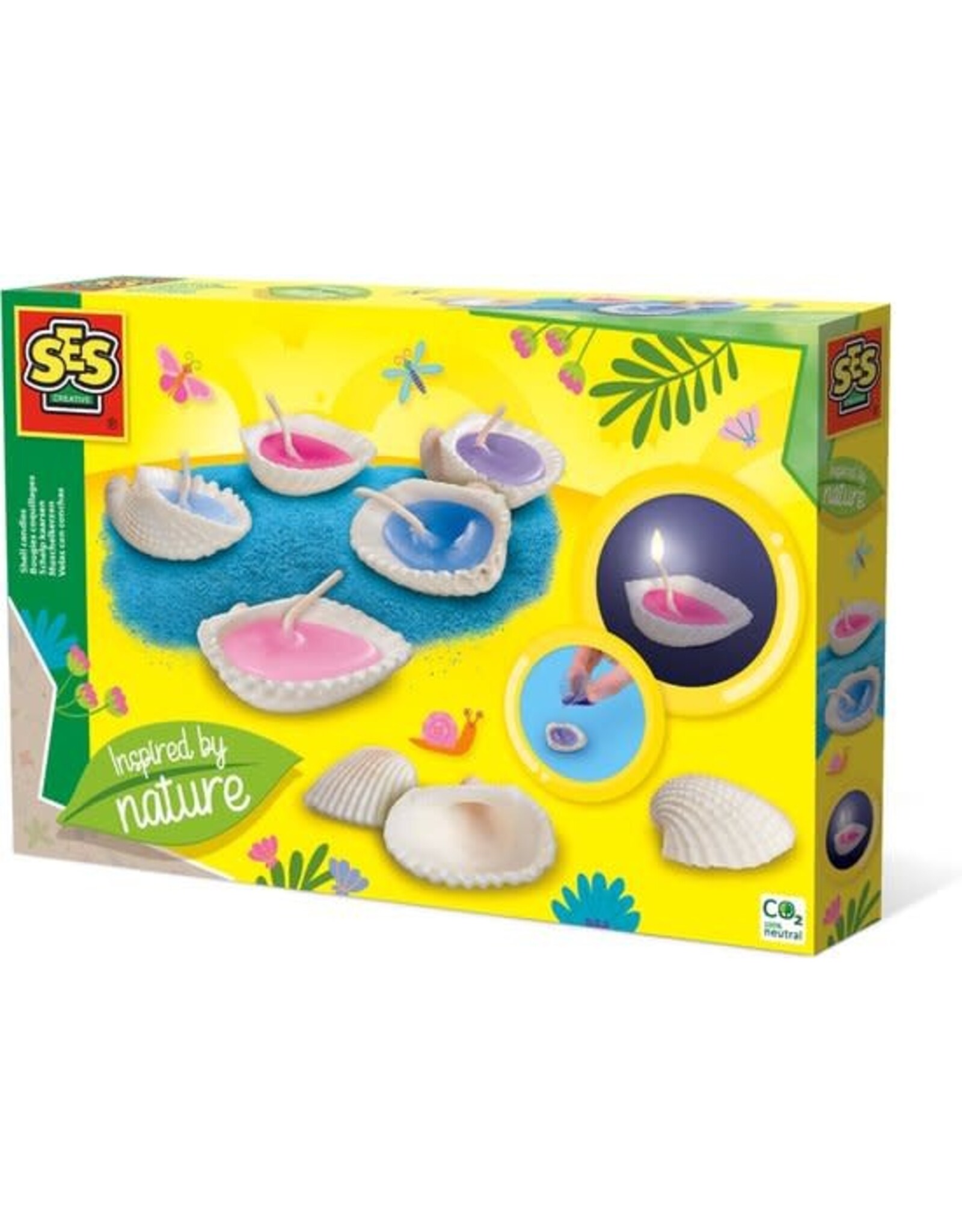 Ses SES - Schelp Kaarsen - inspired by nature - om zelf kaarsen te maken - met was, schelpen en lonten