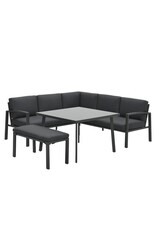 GARDEN IMPRESSION Garden Impressions Wellington lounge dining set - aluminium - carbon black