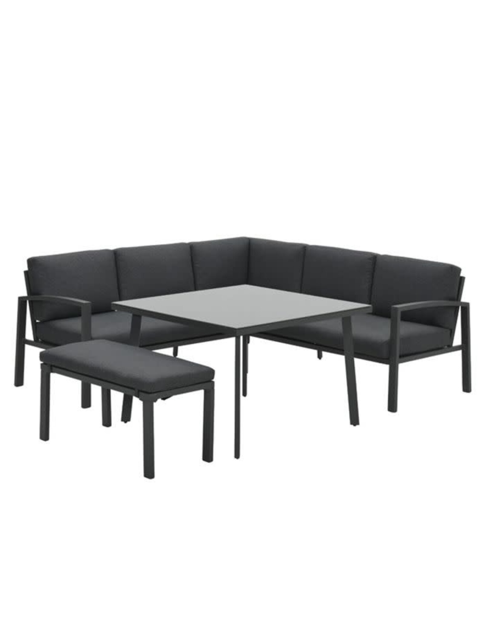 GARDEN IMPRESSION Garden Impressions Wellington lounge dining set - aluminium - carbon black