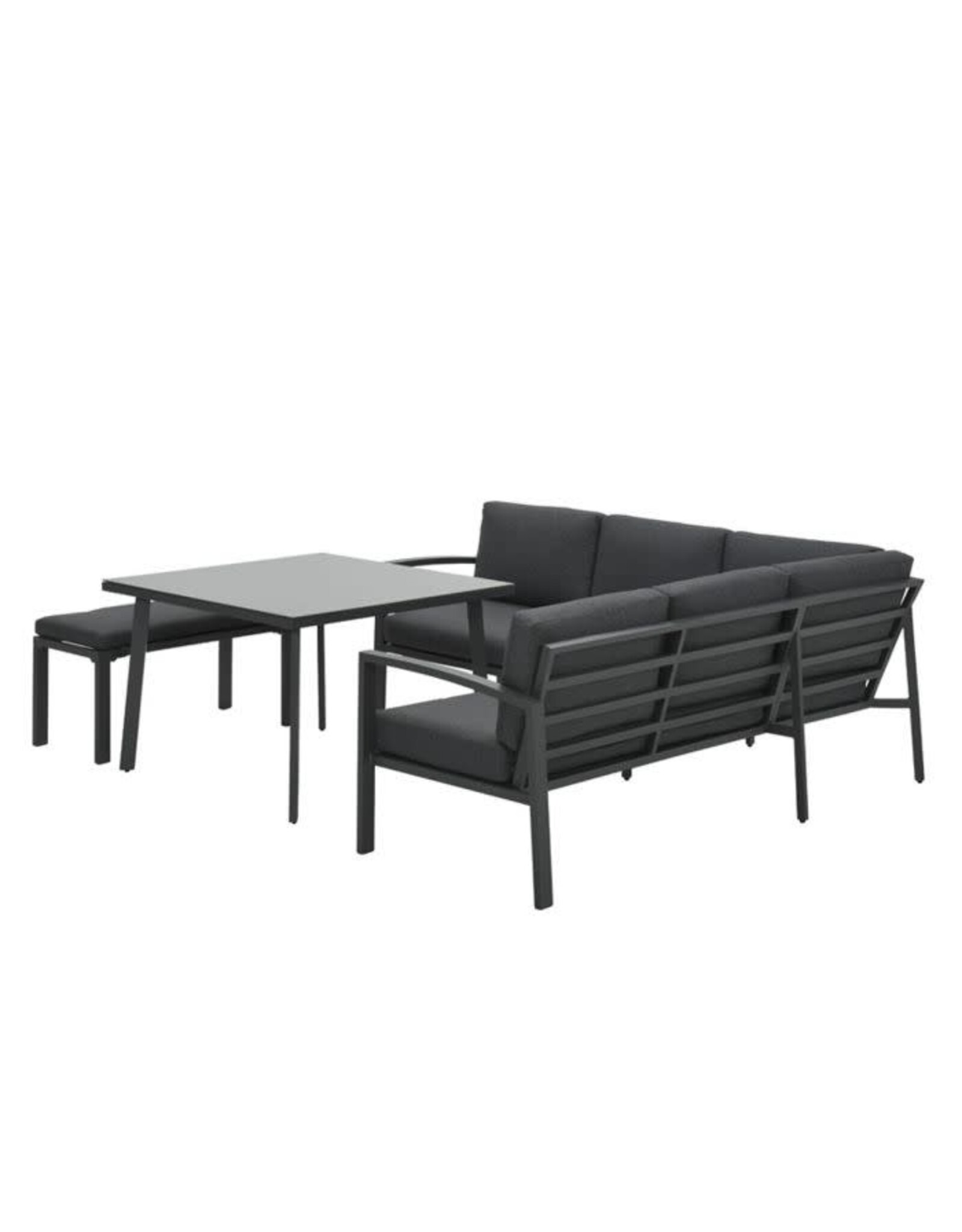 GARDEN IMPRESSION Garden Impressions Wellington lounge dining set - aluminium - carbon black