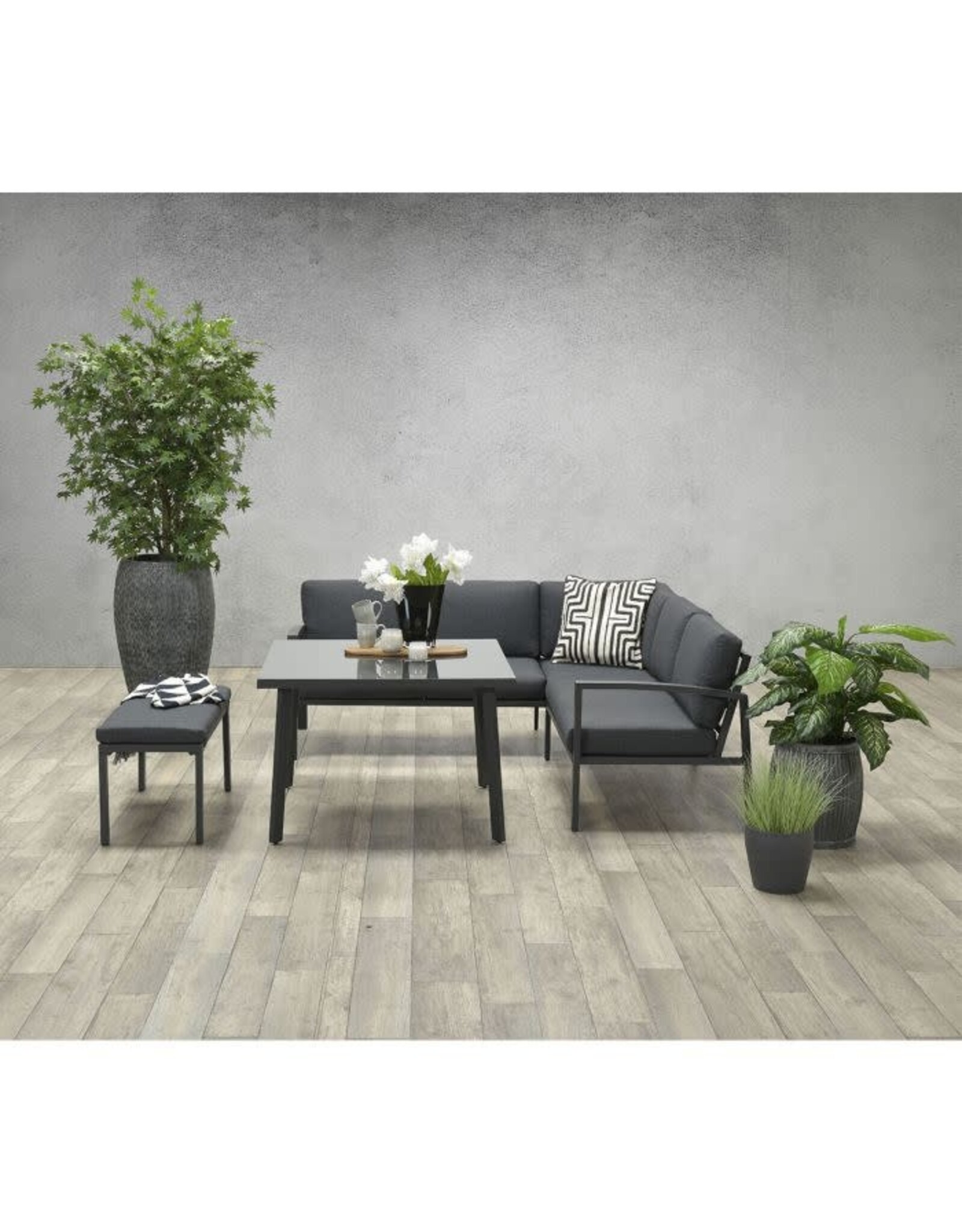 GARDEN IMPRESSION Garden Impressions Wellington lounge dining set - aluminium - carbon black