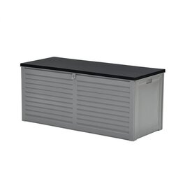 GARDEN IMPRESSION Primo kussenbox - kunststof - 490L - 146x61 cm - donkergrijs - zwart