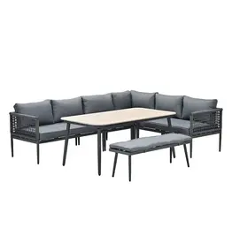 GARDEN IMPRESSION Garden Impressions Teramon Lounge Diningset - Antraciet/Mystic Grey