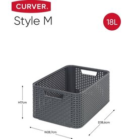 CURVER Curver Style opbergmand Rattan - antraciet - maat M