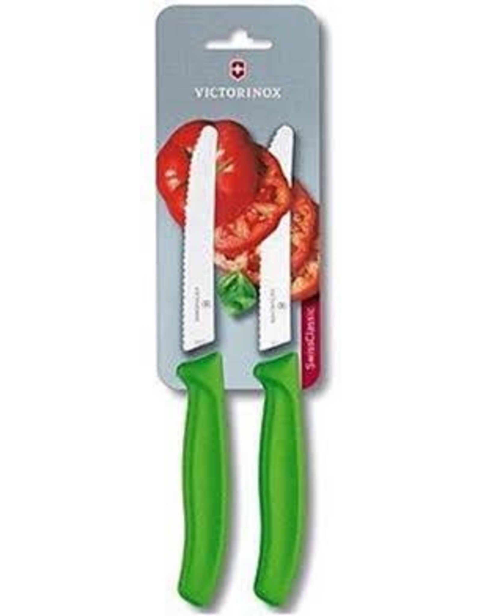 victorinox Victorinox Swiss Classic Tomaten- en kaasmes groen 2 stuks