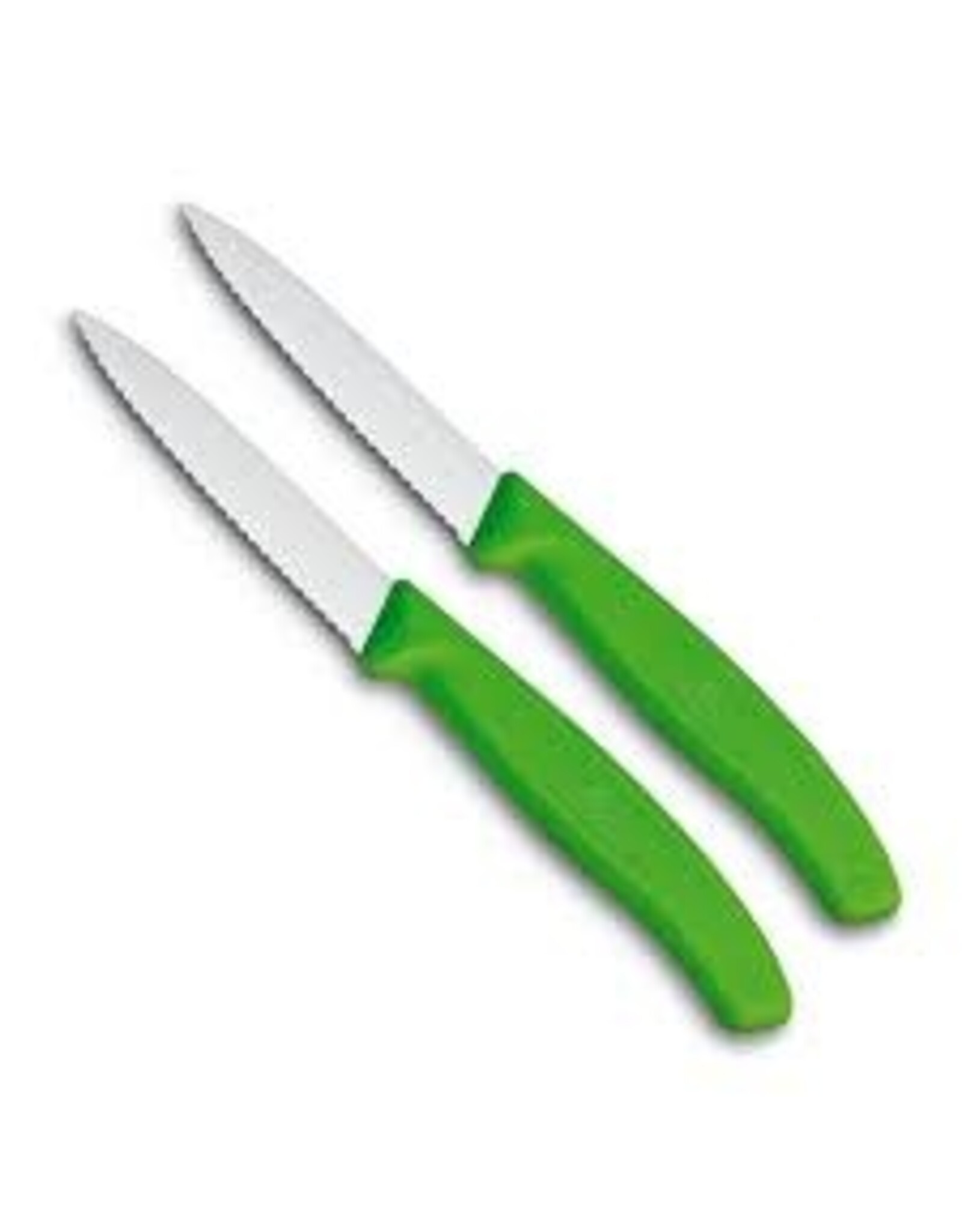 victorinox Victorinox Swiss Classic Groente- en schilmesje groen gekarteld 2 stuks