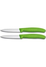 victorinox Victorinox Swiss Classic Groente- en schilmesje groen glad 2 stuks