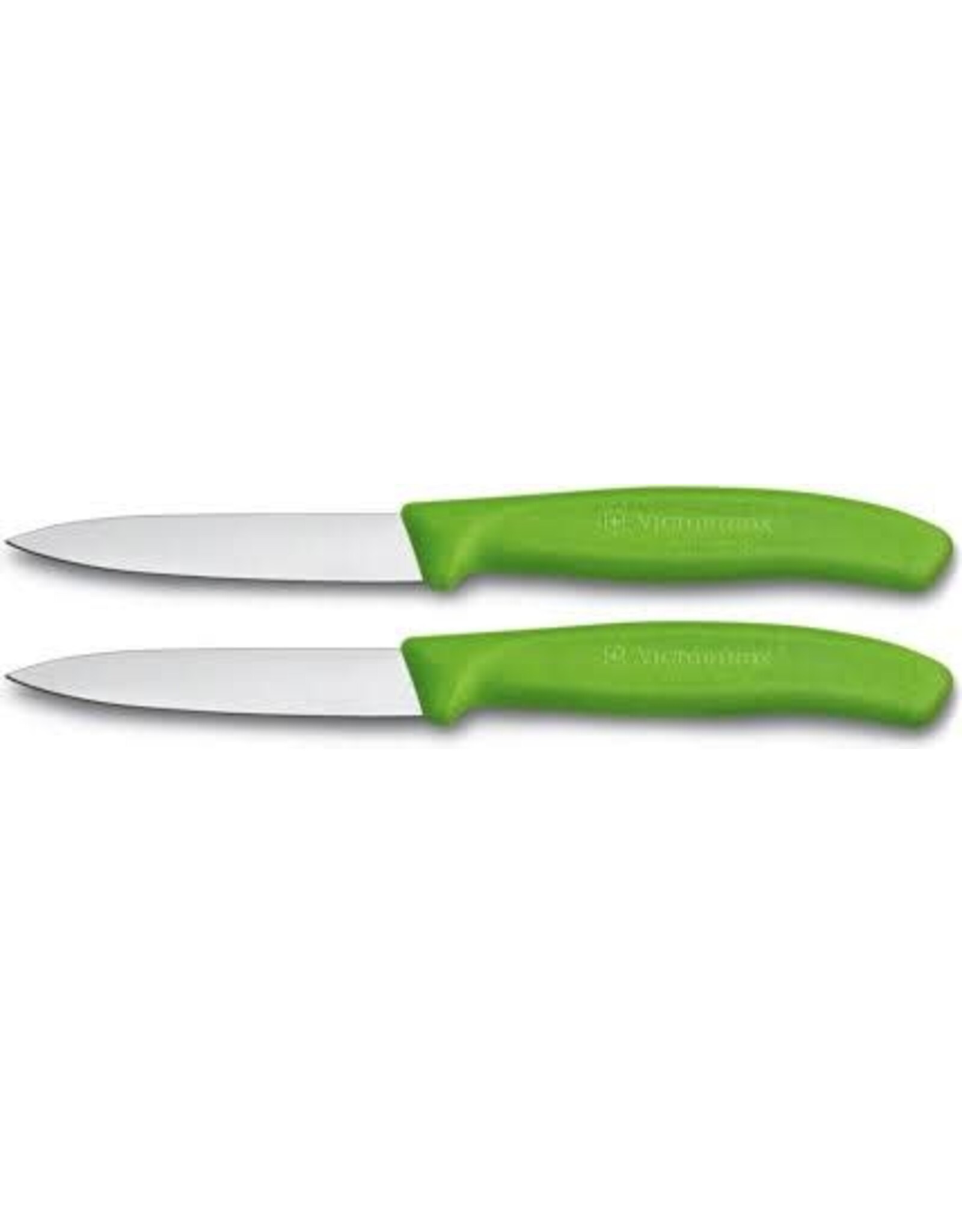 victorinox Victorinox Swiss Classic Groente- en schilmesje groen glad 2 stuks