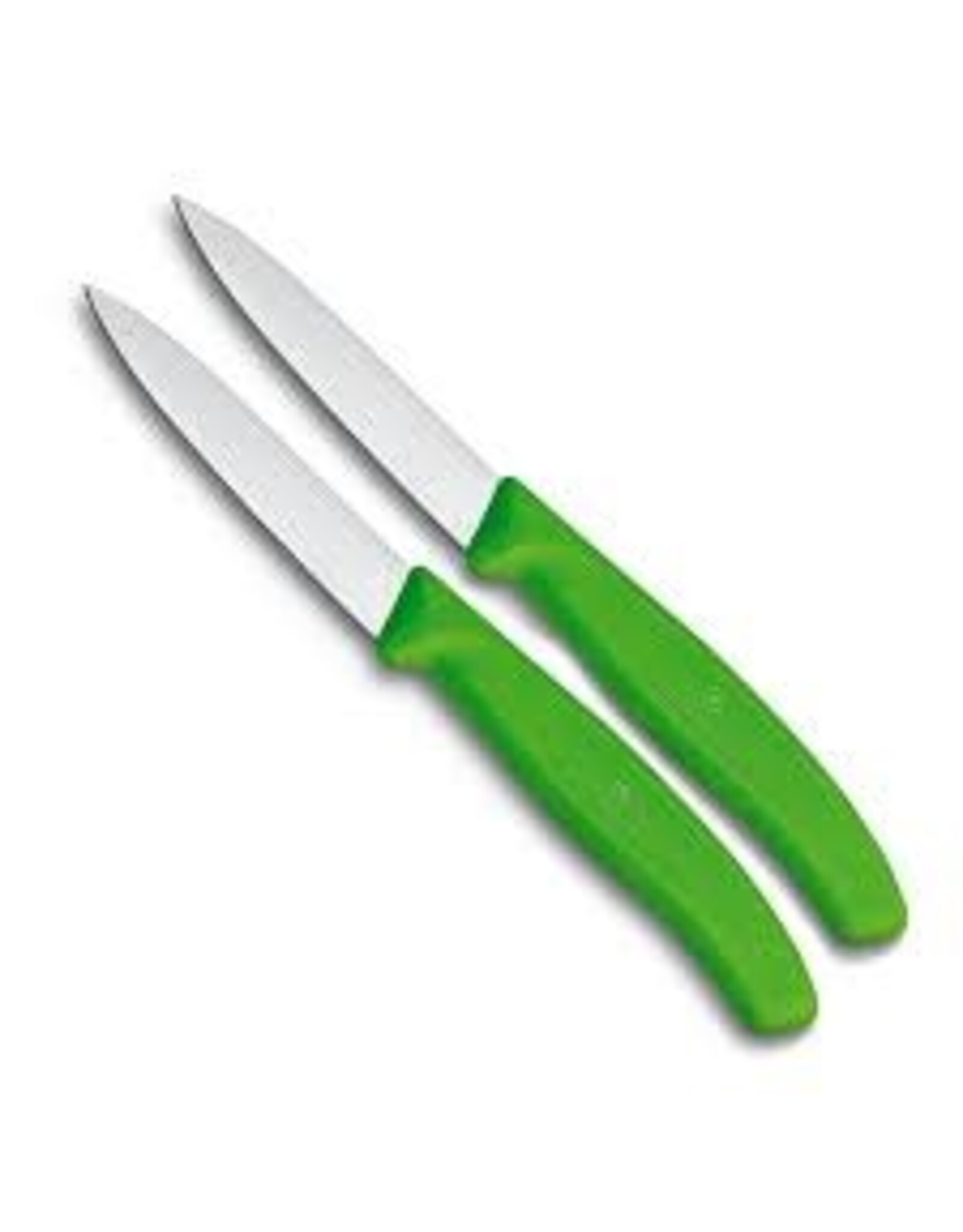 victorinox Victorinox Swiss Classic Groente- en schilmesje groen glad 2 stuks