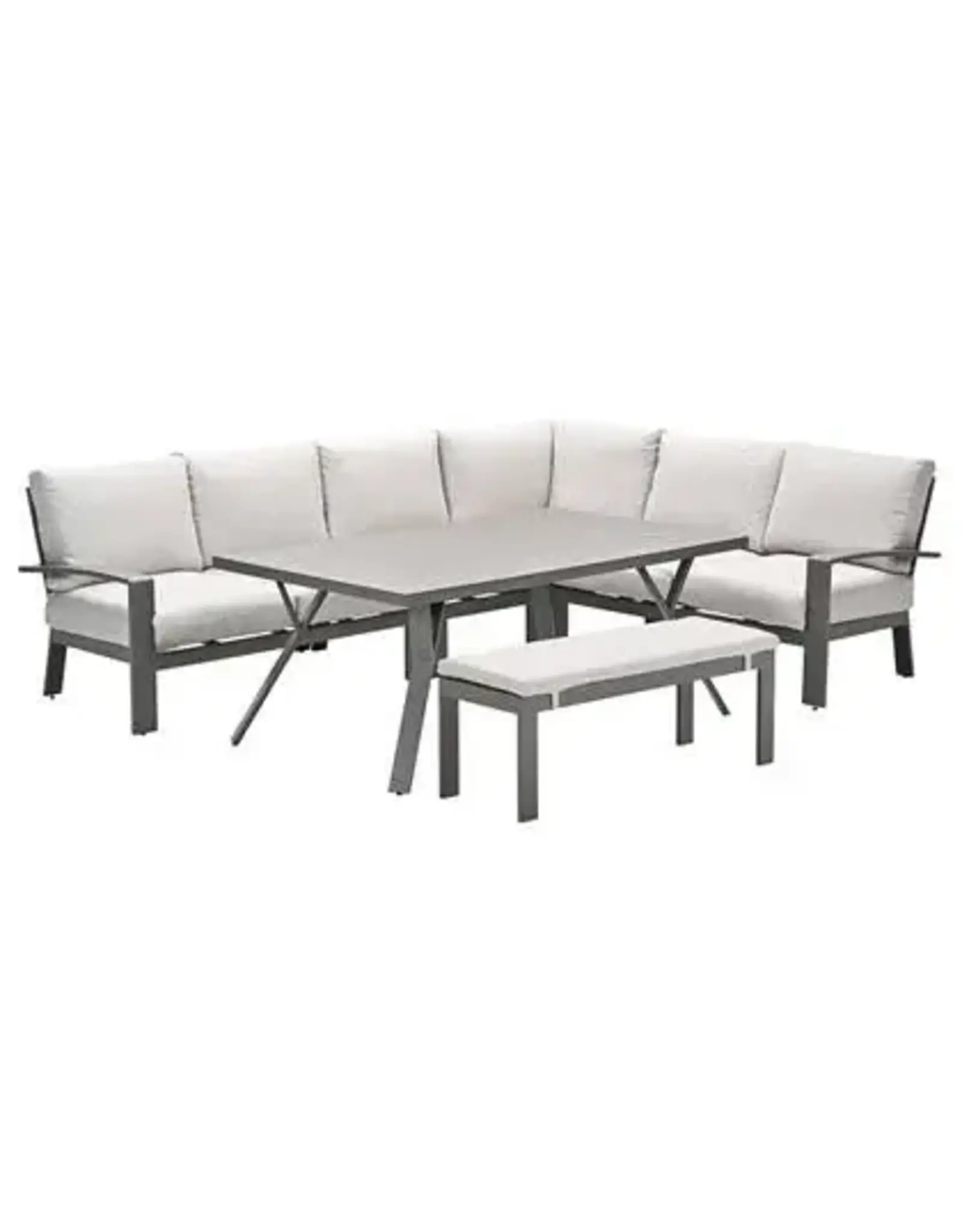 GARDEN IMPRESSION Garden Impressions Rondo lounge-diningset - 6-delig barista - desert sand