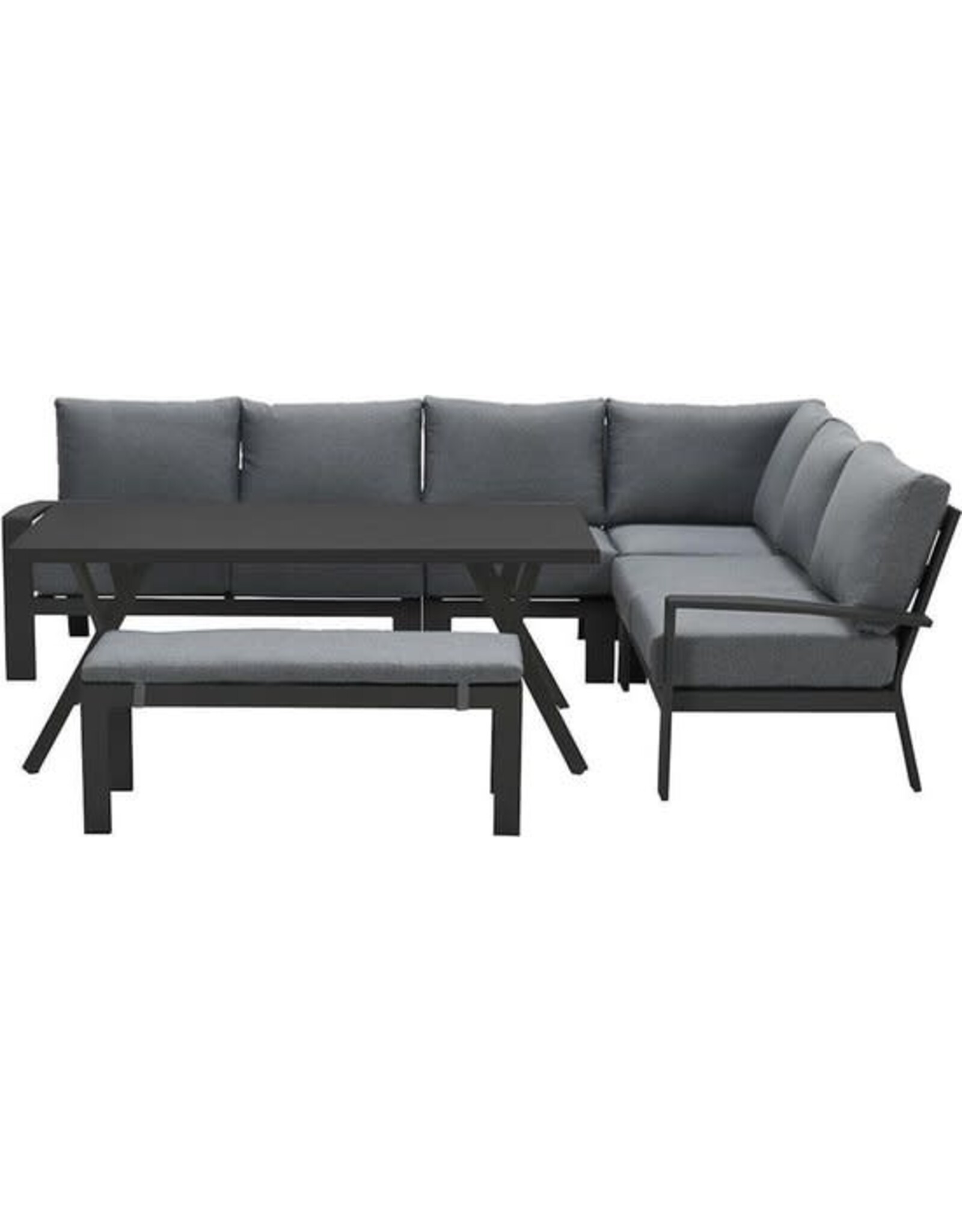 GARDEN IMPRESSION Garden Impressions Rondo Loungedining set 6-delig - carbon black/ mystic grey