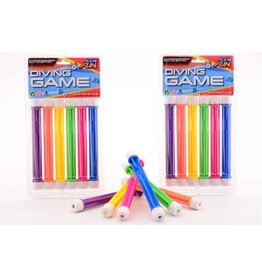 6x stuks gekleurde duikstaafjes 20 cm / opduik speelgoed - duikspeeltjes
