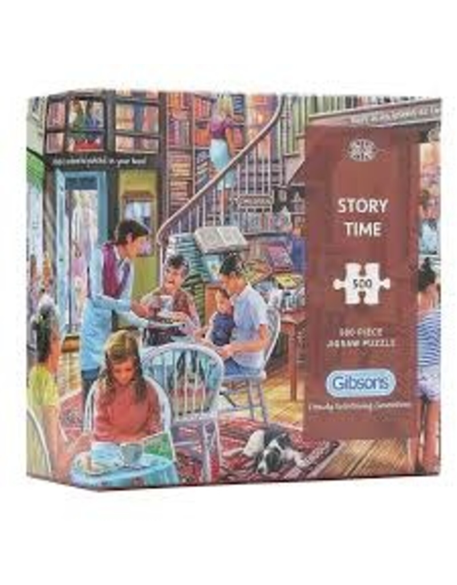 Story Time Jigsaw Puzzle Book Shop Image Cafe Children Gibsons 500 Pieces