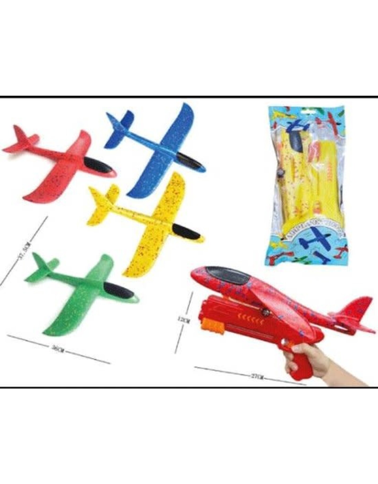 TOI TOYS Luchtschuim vliegtuig met afschietpistool 4930