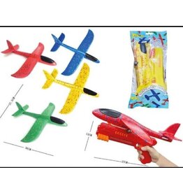 TOI TOYS Luchtschuim vliegtuig met afschietpistool 4930