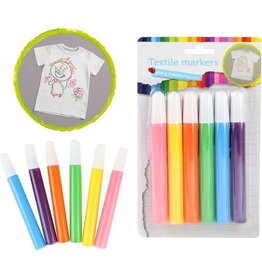 Toi-Toys Textielstiften 6 Stuks