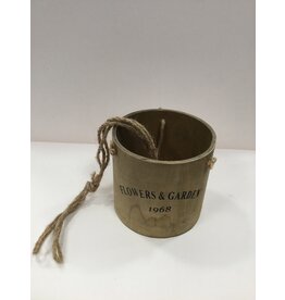 HOUTEN POT MET TOUW FLOWERS & GARDEN  14X15