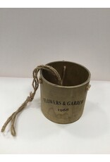 HOUTEN POT MET TOUW FLOWERS & GARDEN  14X15