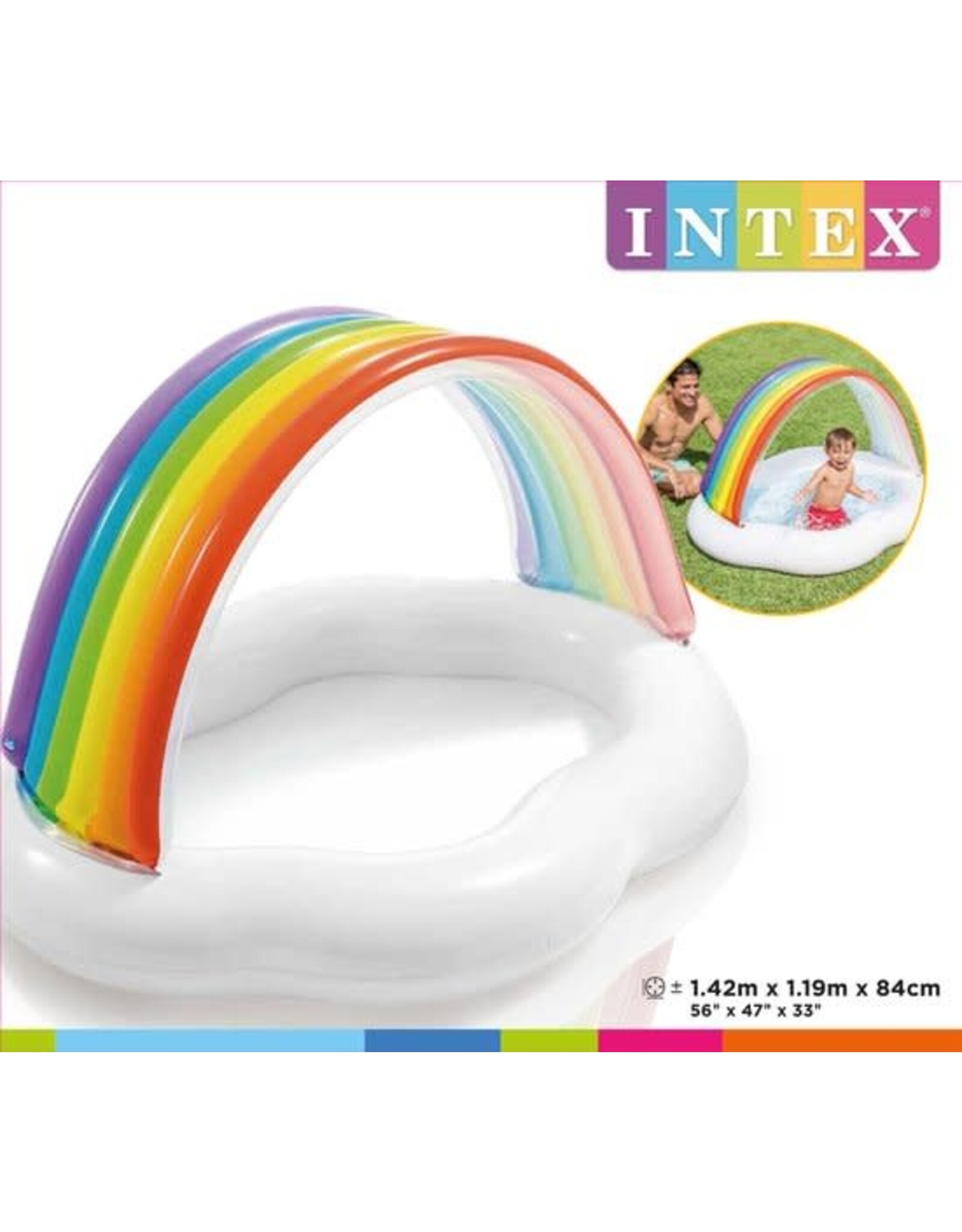 INTEX Intex Baby Bad Regenboog 142x119x84 cm