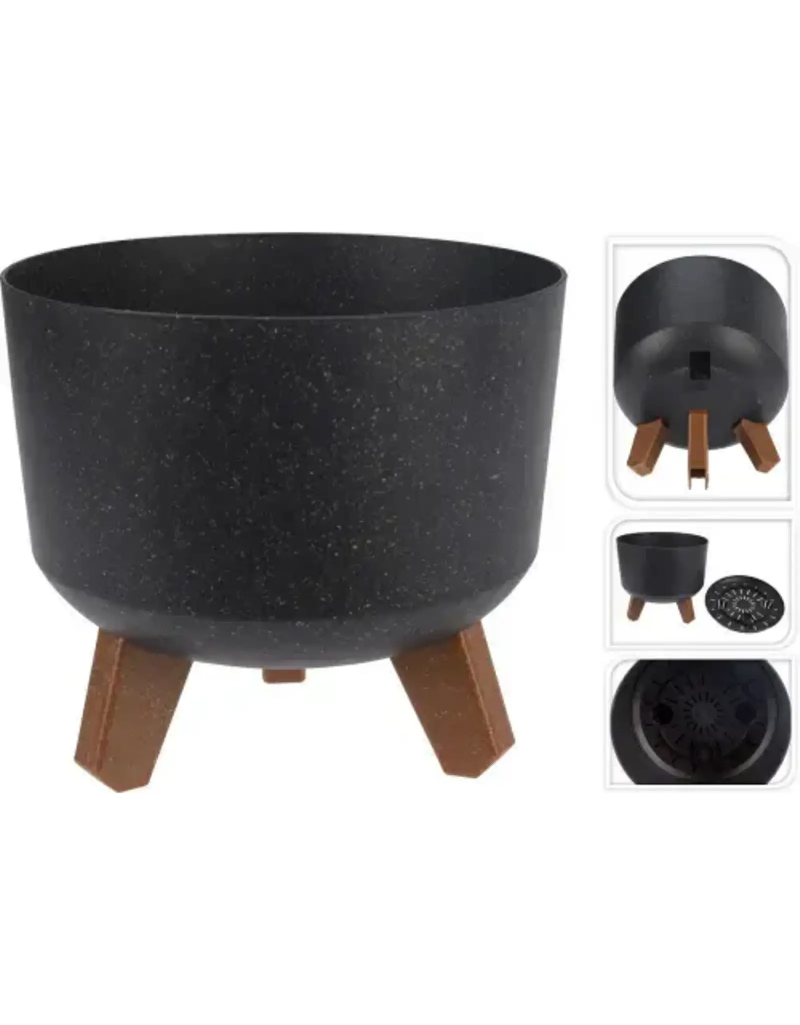 Decoris Bloempot Eco op pootjes 200x175mm - zwart