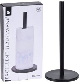 EXCELLENT HOUSEWARE Keukenrolhouder - merk Excellent Houseware® - RVS zwart