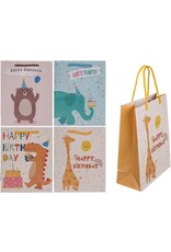 Papieren geschenktas verjaardag dieren 18 x 8 x 23 cm