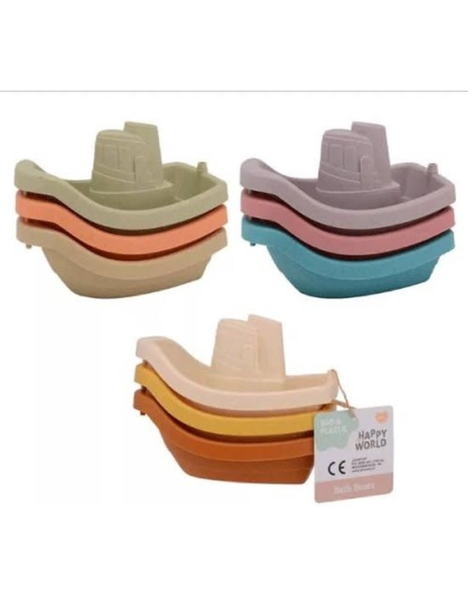 Happy World bio plastic bad bootjes 3 stuks assorti