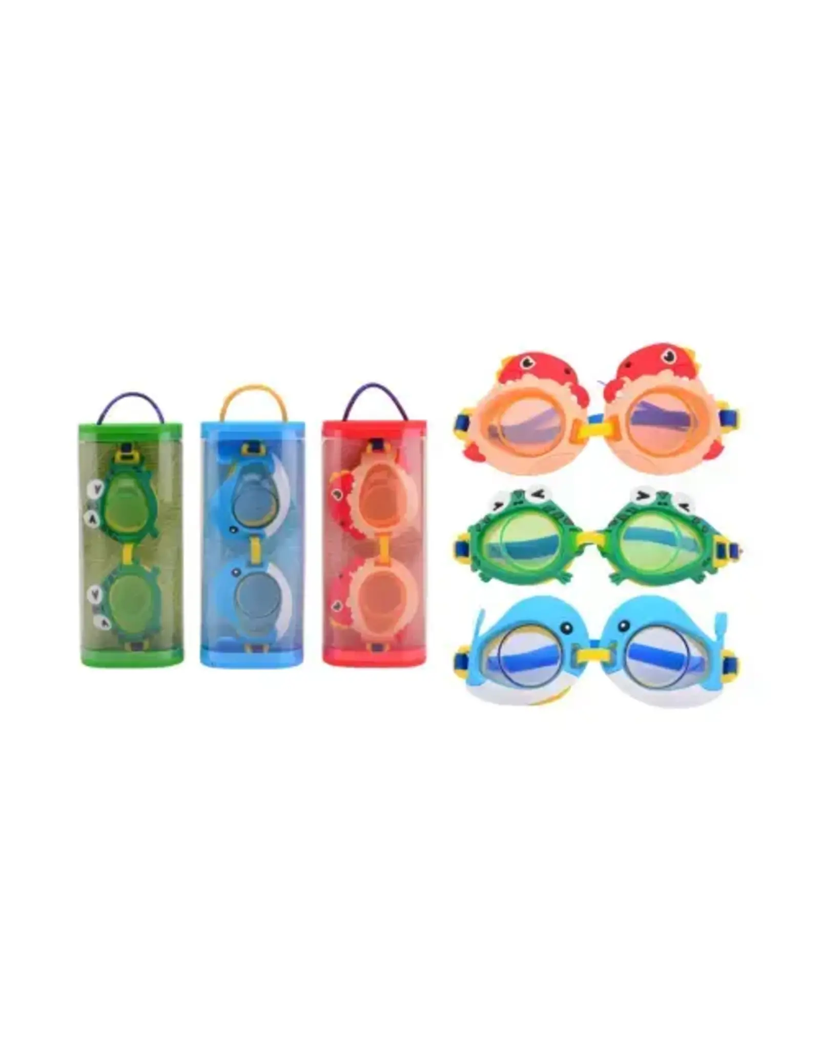 JOHNTOYS Zwembrillen Dieren in opbergkoker - 3 assorti
