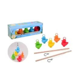 Eenden vis spel in doos 5 eenden en 2 hengels