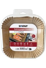 SCANPART Scanpart Airfryer bakpapier wegwerpbakjes - Vierkant 16x16cm bodem - 100 stuks
