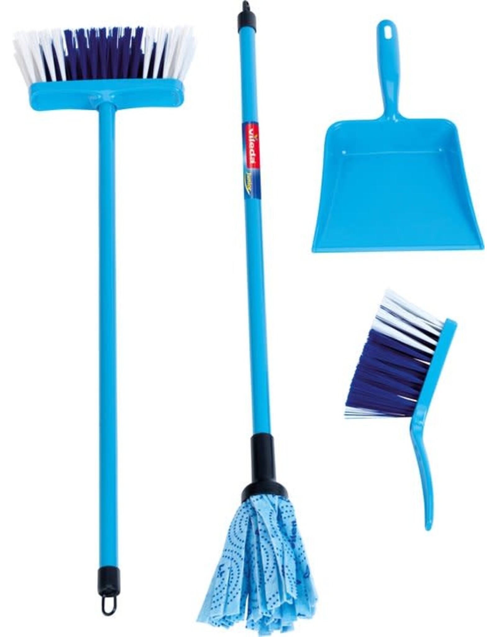Klein Klein Toys Vileda 4-delige speelgoedschoonmaakset - speelgoed dweilset - blauw