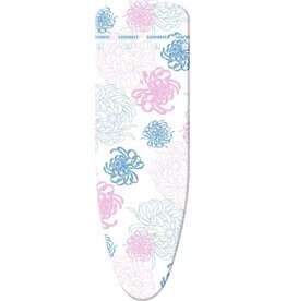 LEIFHEIT Leifheit strijkplankhoes Cotton Classic L Universeel - 140 x 45 cm strijkvlak - 3 mm dikke molton - roze - wit - blauw