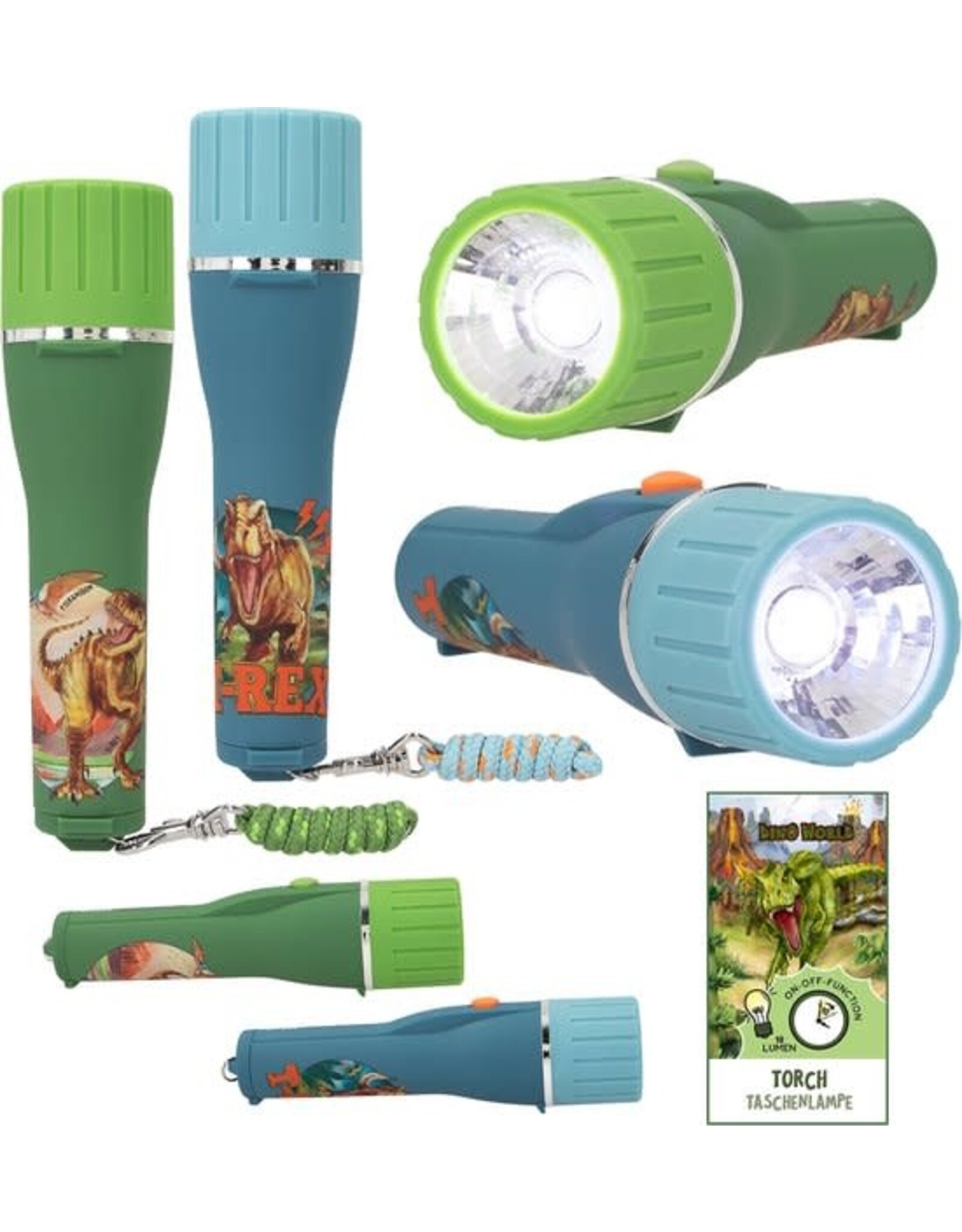 Dino World Dino World zaklamp met timer